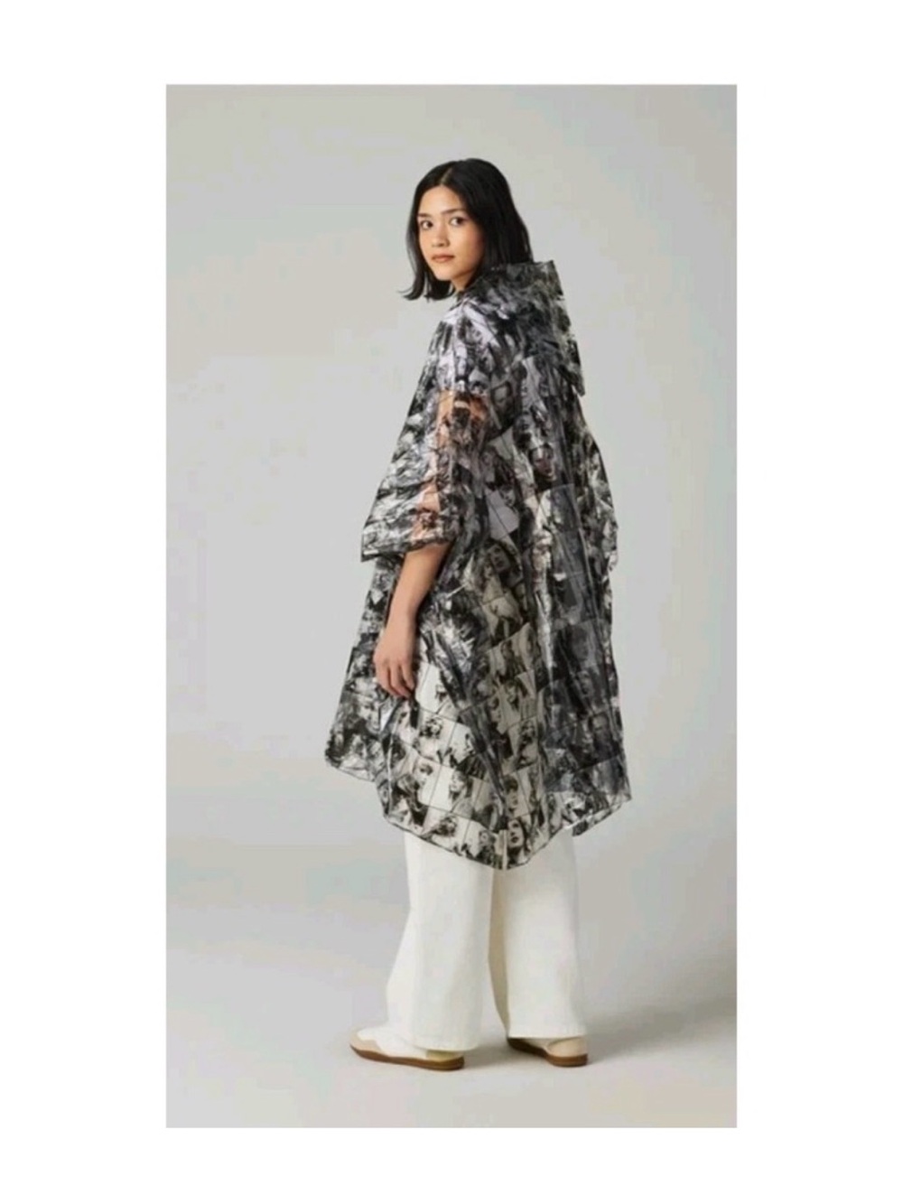 Taylor Swift The Eras Tour Black & White Photo Collage Hooded Rain Poncho